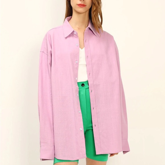 STORETS Sadie Boyfriend Linen Shirt(size s/m) - Picture 1 of 1